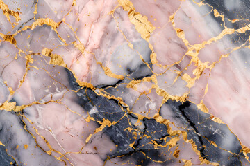 Blue, pink, gold luxury marble abstract background. Liquid marble ink texture. Close-up surface grunge stone texture