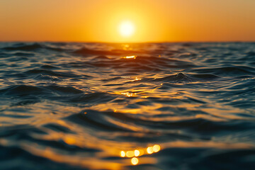 The Sun Setting Over the Ocean Water