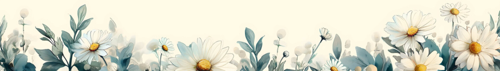 Set of chamomile flowers isolated on transparent background. - obrazy, fototapety, plakaty