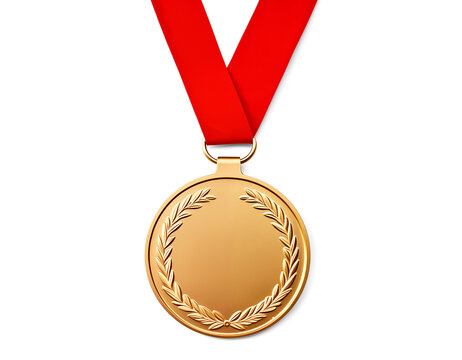 gold medal isolated on a white transparent background, png
