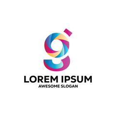 g letter logo colorful gradient abstract vector illustration