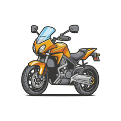 Big isolated colorful motorcycle vector