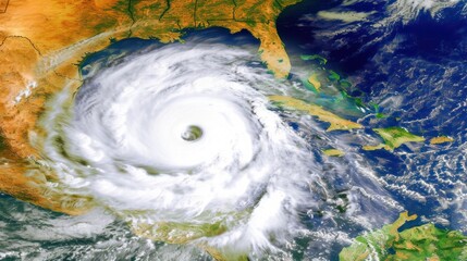 Satellite Image of Hurricane Over Ocean Generative AI