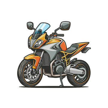 Big isolated colorful motorcycle vector