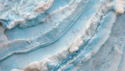 Naklejka premium Błękitny kamień, tekstura marmur, deseń. Abstrakcyjny wzór. Pastelowy kolor