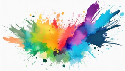 colorful wild color splash isolated on white background