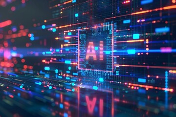 Obraz premium Dynamic Visualization of Data Processing