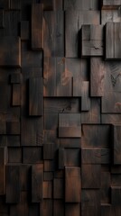 Wooden Wall With Squares