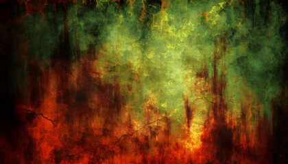 abstract background with a color gradient spots and burnt effects or a creepy and eerie concept with a dirty and grungy texture