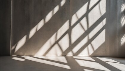 a contemporary light background with a touch of industrial aesthetic the sunlight streams through minimalist curtains casting geometric shadows on a concrete wall