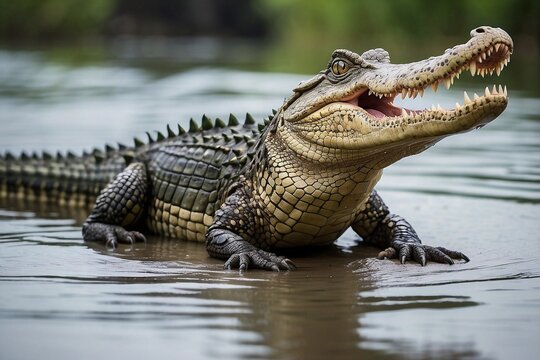 grande reptil cocodrilo aislado