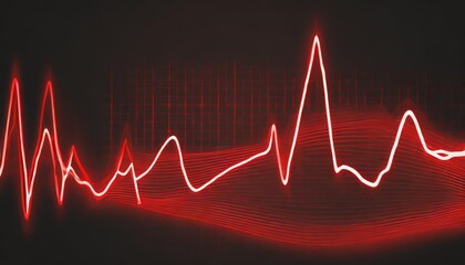 red pulse line on dark background