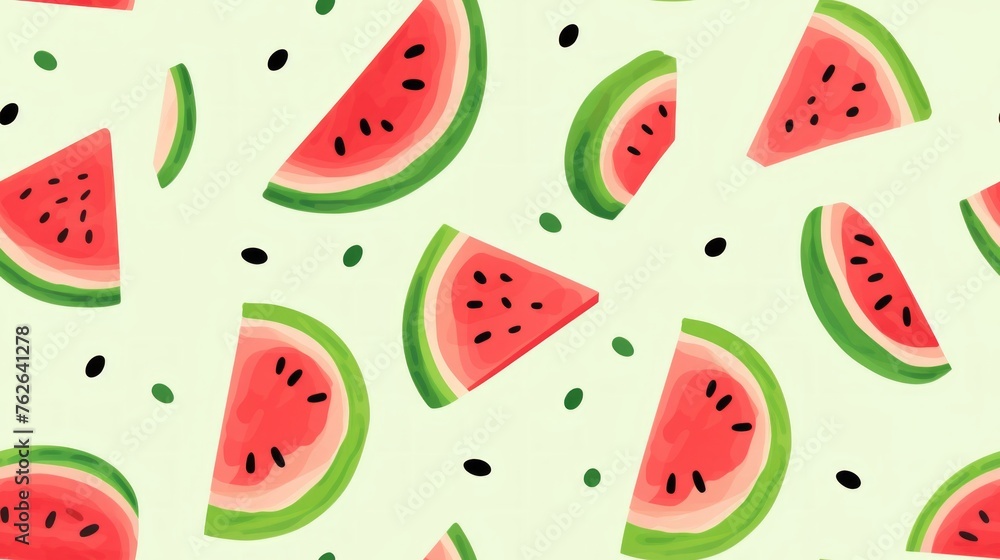 Poster Generative AI Simple aquarelle watermelon pattern