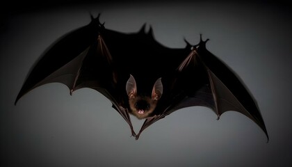 A Bat With Its Wings Folded Blending Into The Sha Upscaled 2 - obrazy, fototapety, plakaty