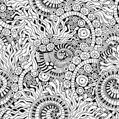 Hand draw seamless pattern floral elements. Arabic, oriental, indian motiv. Hand draw vector illustration