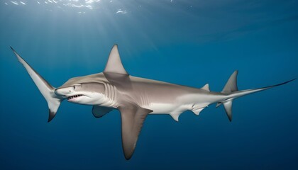 A Hammerhead Shark With Its Distinctive Dorsal Fin Upscaled 8
