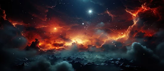 Badkamer foto achterwand sky universe cloud space © nahij