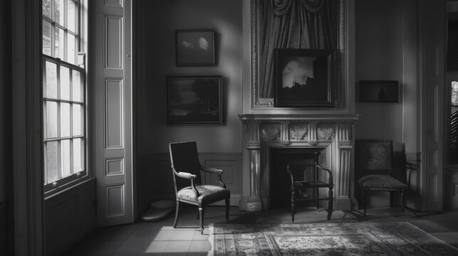 A monochromatic masterpiece in shades of gray, reminiscent of classical photography, capturing the essence of understated sophistication.