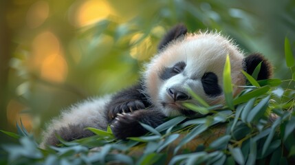 panda eating bamboo