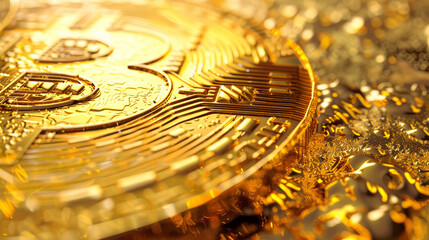 gleaming gold bitcoin coin, that highlight its value and significance in the world of cryptocurrency