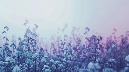 Fototapeta premium Digital Pixelated Petals seamless pattern