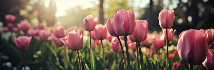 Fotobehang tulips in the garden tulips in spring © Nature