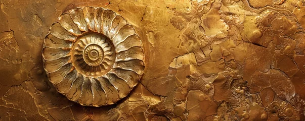 Fotobehang fossils shells background. © Yahor Shylau 