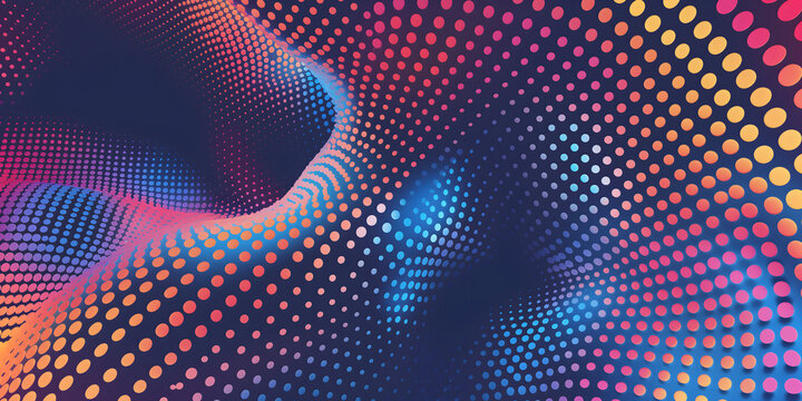 abstract modern minimalistic background with dot matrix effect in pointillism style,in neon tones with 3D effect,graphic and web design concept,the basis for the banner,