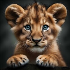 Obraz premium cute lion cub