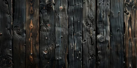 Tuinposter texture of black burnt boards. grunge background, backdrop. © MaskaRad