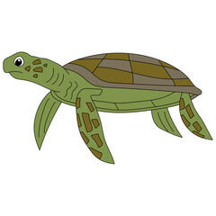 Colorful Sea Turtle Clipart for Lovers of Aquatic Life and Marine Life