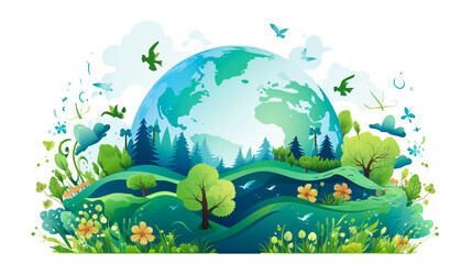 Fototapeta na wymiar Ecology concept. World environment day. Vector illustration in flat style 