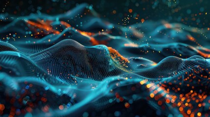 Digital color Waves. Abstract Particle waving technology