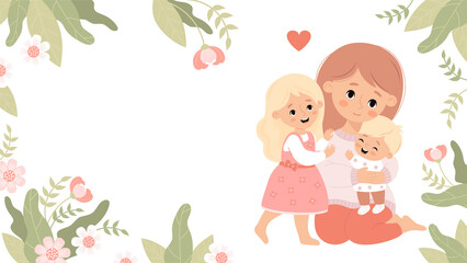 Cute family festive banner