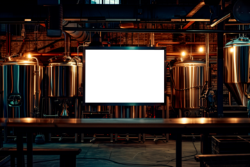 Horizontal frame mockup in dark brewery bar interior