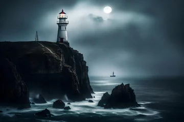 Foto op Aluminium lighthouse on the coast © Momina