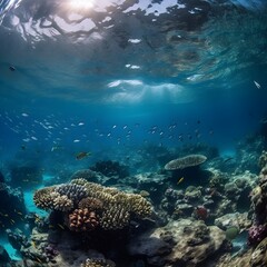 Fototapeta na wymiar marine life, coral reefs, and clean waters to convey the need for preserving our oceans