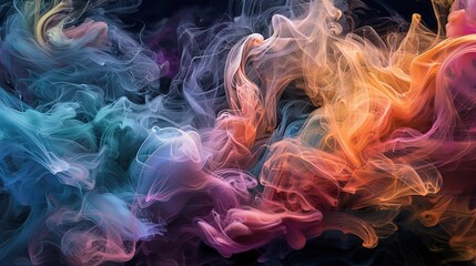 Whispers in the Mist: Ethereal Smoke and Fluid Color Fusion