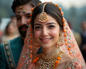 Photo of a couple in wedding