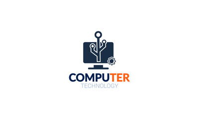 Technology Computer Creative Concept Logo Design Template
