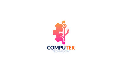 Computer Repair - Digital Computer Logo Template 