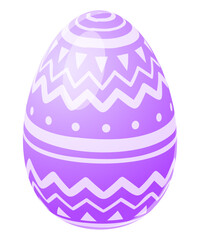 Purple Easter egg with ornament. Vector illustration. 