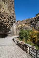Fototapeta na wymiar Basalt columns in Garni Gorge, Armenia