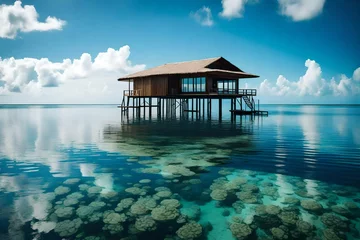 Photo sur Plexiglas Bora Bora, Polynésie française tropical island in the maldives