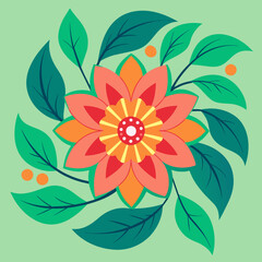 Abstract Flower Pattern Vector Illustration