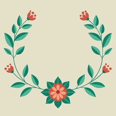 Flower Border Frame Vector Illustration