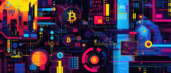 Bitcoin crypto currency gold coins logo as digital cryptocurrency symbol stock financial exchange business market trade. Btc blockchain future payments, investment technology background.