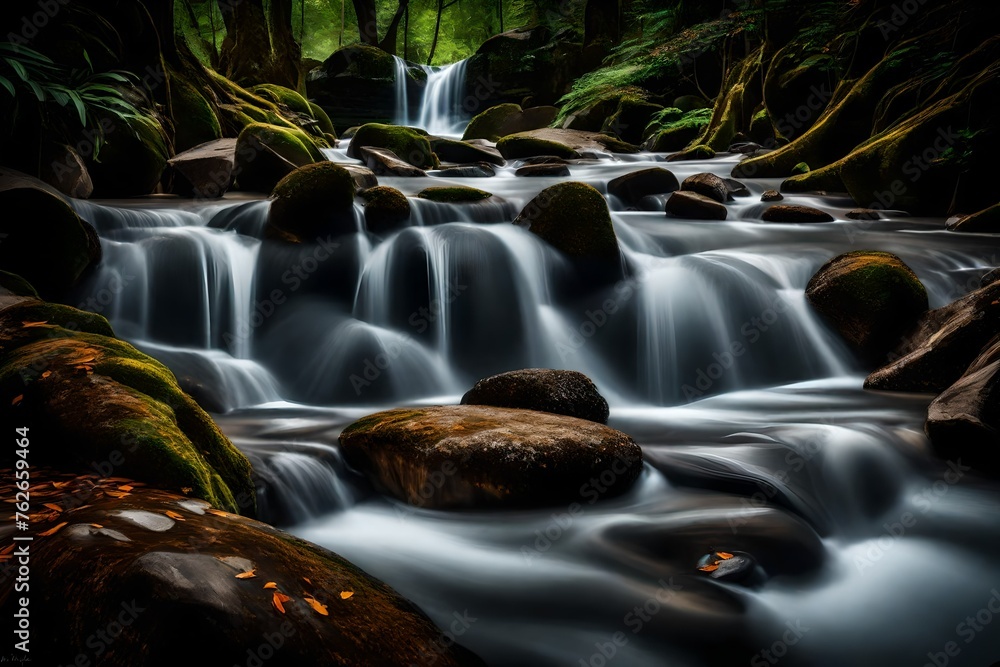 Wall mural waterfall in the woods