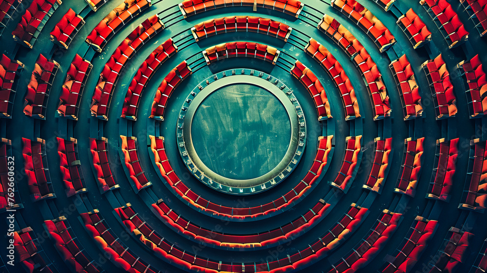 Poster intersection of ancient architecture and modern technology, a fusion of time