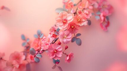 Fototapeta premium Minimal spring concept, flat lay, pastel colors